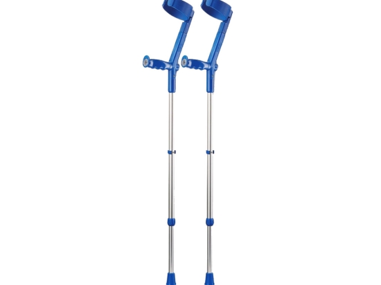 Rebotec Safe-In-Soft - Forearm Crutches with Cuff & Hinge - Blue
