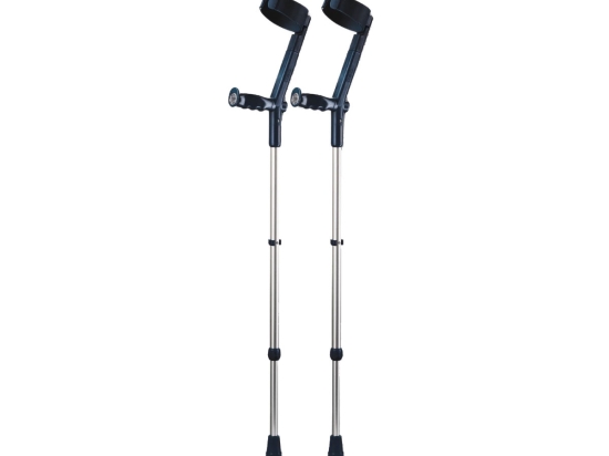 Rebotec Safe-In-Soft - Forearm Crutches with Cuff & Hinge - Black