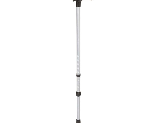 Rebotec Handy - Walking Stick with Anatomic Shaped Handle - Silver, Left