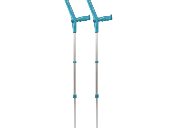 Rebotec Safe-In-Soft - Forearm Crutches with Cuff & Hinge - Aqua
